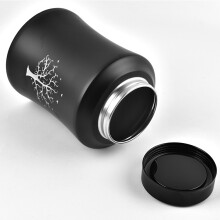 (Large) Stainless Steel Beloved Pet Urns Tree Engraved Black Funeral Dog Urn for Dogs Cats Birds Pets