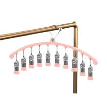 (Pink) Drying Sock Hanger with Clips Stainless Steel Laundry Drying Rack Clothes Holder