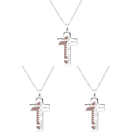 3Pièces Colliers Baseball Croix En Acier Inoxydable Colorés 1