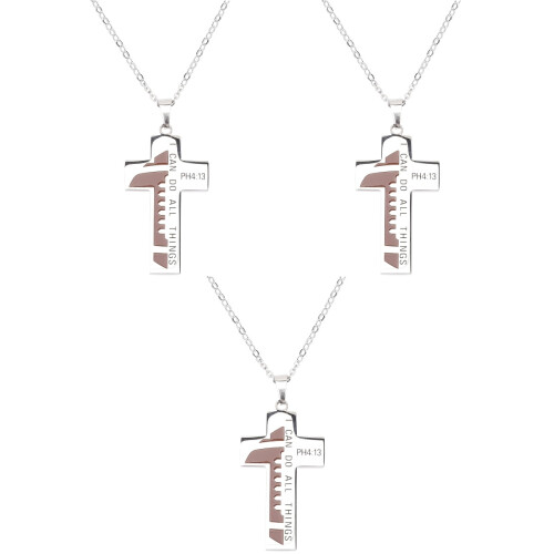 3Pièces Colliers Baseball Croix En Acier Inoxydable Colorés 2