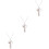 3Pièces Colliers Baseball Croix En Acier Inoxydable Colorés 5