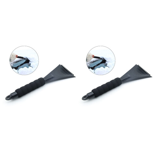2Pièces Racloirs À Glace Robustes ABS Noir Confortable Auto 2