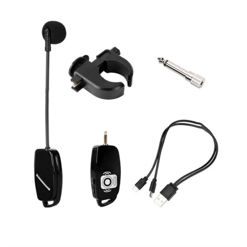 Wireless Flute Microphone for Instrument System 2.4G Cordless Professional Mic Receiver and Transmitter 50m Range