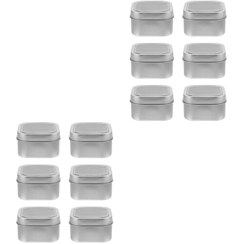 12Pièces Boîtes En Tôle Argentée Pour Rangement 2