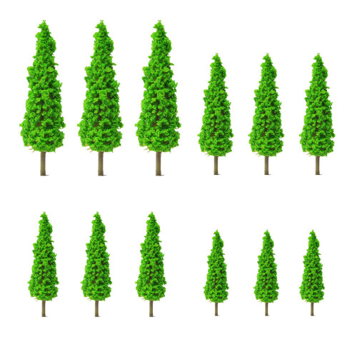 24Pièces Mini Arbres Décoratifs Plastique Vert Pour Décor 1