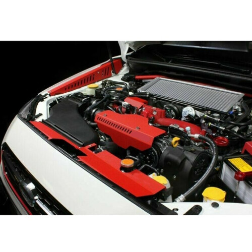 Shrouds Kit Panel Plate Engine Bay with Hardware for  WRX & STi 2015-2020, Red 1