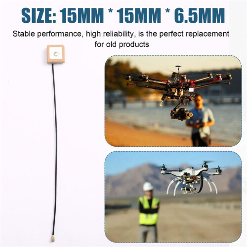 GPS Active Antenna with IPX Interface 15x15x6.5mm 50 Ohm Navigation Cable for Car Tracking Drones 2