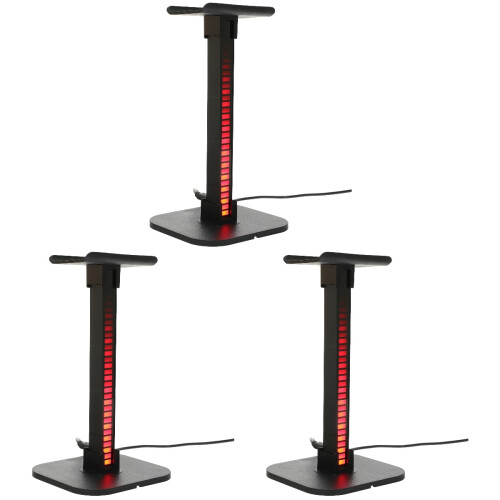 3Pièces Support Casque Rgb Noir Avec Pour Gamers 1