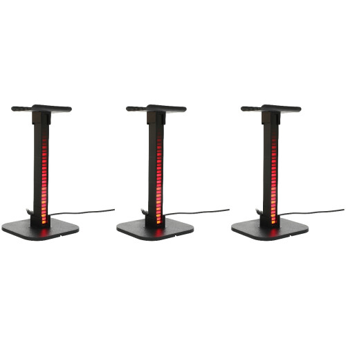 3Pièces Support Casque Rgb Noir Avec Pour Gamers 2