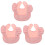 3Pièces Bavoirs Bébé Rose Confortables Avec 3
