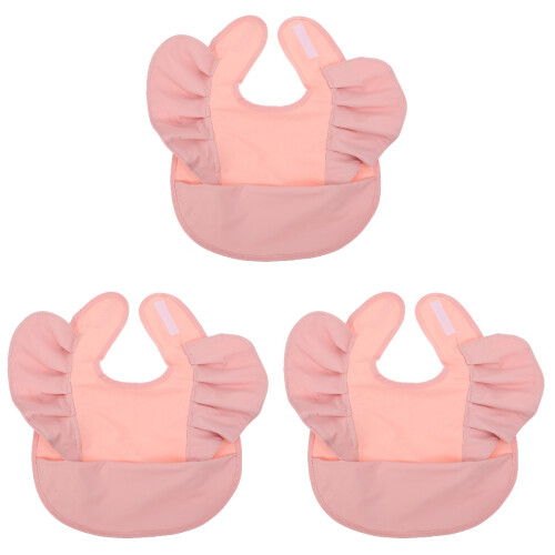 3Pièces Bavoirs Bébé Rose Confortables Avec 2