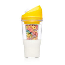 Portable Plastic Cup to Go Cereal and Milk Container No Spoon or Bowl Required for Breakfast Easy to Carry A