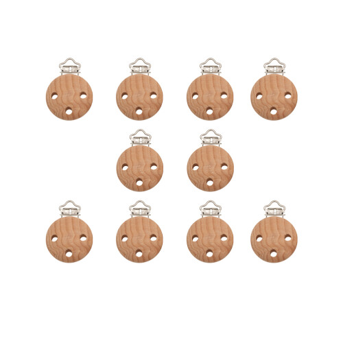 20Pièces Clips Bébé Bois Ronds Durables Sécurisés 1