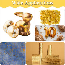 Blattgoldblätter für Kunst, 3 Farben, 150 Blatt Goldfolienblätter für DIY-Bastelarbeiten, Dekor, Malen mit Pinzette und Pinsel