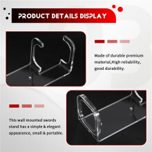 Acrylic Clear Light Saber Stand Wall Mount Storage Rack with Screws for Star Planet Lightsaber Display B
