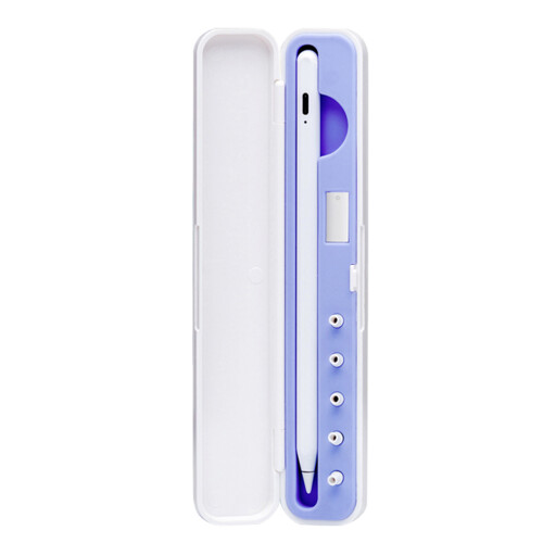 2Pcs Capacitive Pencil Box Violet Durable Storage for Stylus Pens