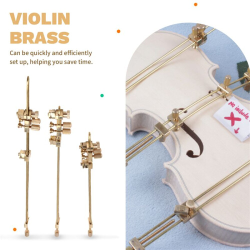 3PCS Violin Brass Repair Crack Debug Clamps, Luthier Making Tools Strip Type Middle Seam Clamp Back Panel Seam Clip 2