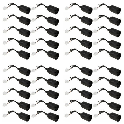 40Pcs E27 Lamp Holder Construction Socket Lamp Holder DIY Construction Site Socket Renovation Socket Lighting Accessorie