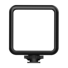 LED-invullicht voor camera's, cold shoe-bevestiging met 1/4 inch schroefdraad, dimbaar, instelbare kleurtemperatuur, lichtgewicht en draagbaar.