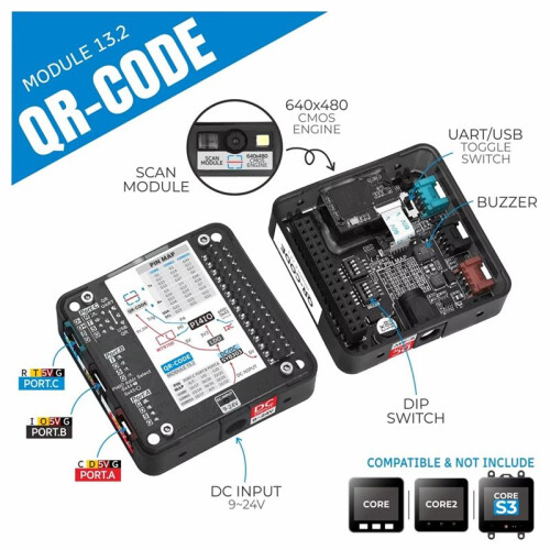 QR-Code Scanner Module 13.2 Barcode QR Code Scanning Module 640x480 CMOS USB or UART Interface 1