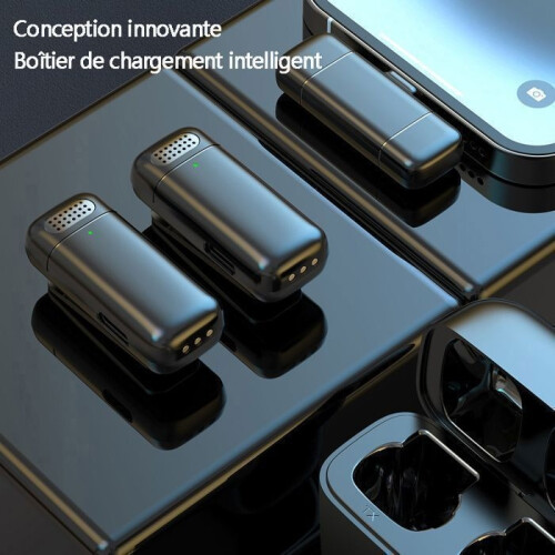Ασύρματο μικρόφωνο Lavalier, Μίνι μικρόφωνο για USB C Smartphone Συμβατό με iPhone 15 (USB-C), με θή 1