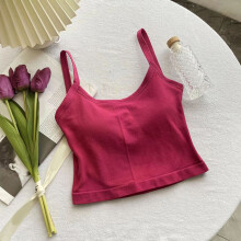 Top da Donna a Halter Bandeau senza Schiena Colore Unito a Croce Rosa Rosso Taglia Unica