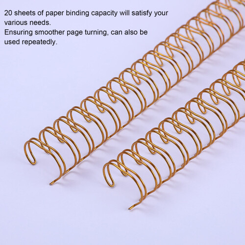Ensemble de 100 épingles à double boucle, capacité de 20 feuilles, pas de 3:1, couleur or 2