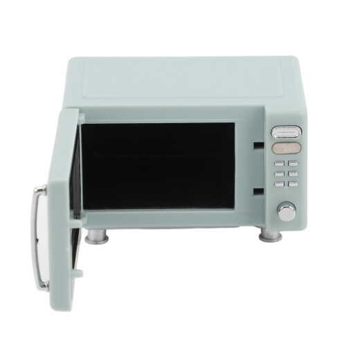 Miniature Light Blue Dollhouse Microwave Model - High Simulation Kitchen Decor