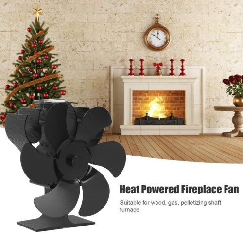 Stove fan - VBESTLIFE - 6 blades - Silent - High temperature resistant - Self-contained 1