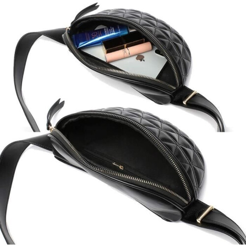 Fanny Pack - A - Γυναικείο - PU Δερμάτινο - Μαύρο - Φερμουάρ - Ζώνη 1