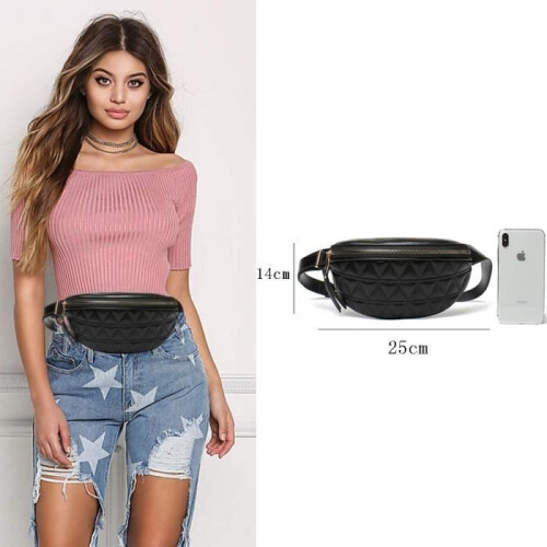 Fanny Pack - A - Γυναικείο - PU Δερμάτινο - Μαύρο - Φερμουάρ - Ζώνη 2