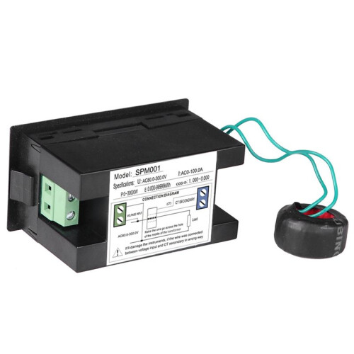 100A AC Electric Display Voltage Current Active Power Factors KWH Voltmeter Ammeter Panel Meter  Wattmeter Reset,A 1