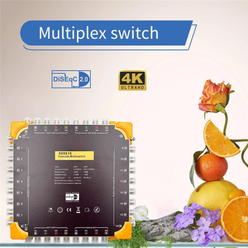 9-Input 16-Output Satellite Multi- Digital Satellite Receiver Diseqc 2.0 9-Input Cascade  4.0dB 950-2150MHz 2