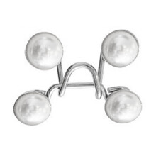 White Pearl Alloy Waist Buttons for Pants Reusable & Adjustable Clips 4 pcs