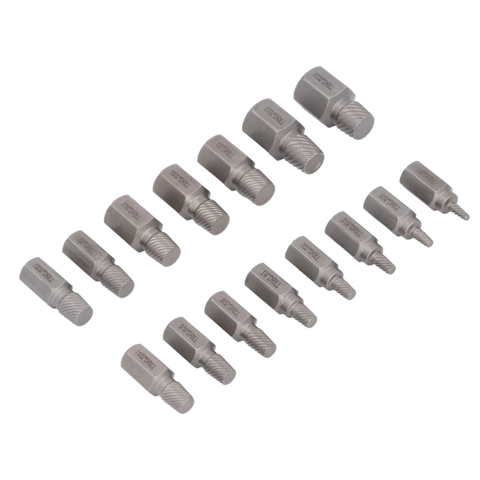 15pcs Easy Out Screw Extractor Kit Hex