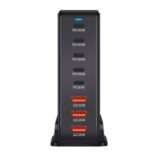Schnelles Aufladen 600 W Desktop GaN Quick PD Ladegerät 8 USB Typ C Handy Laptop PC Ladedock Ständer US Stecker