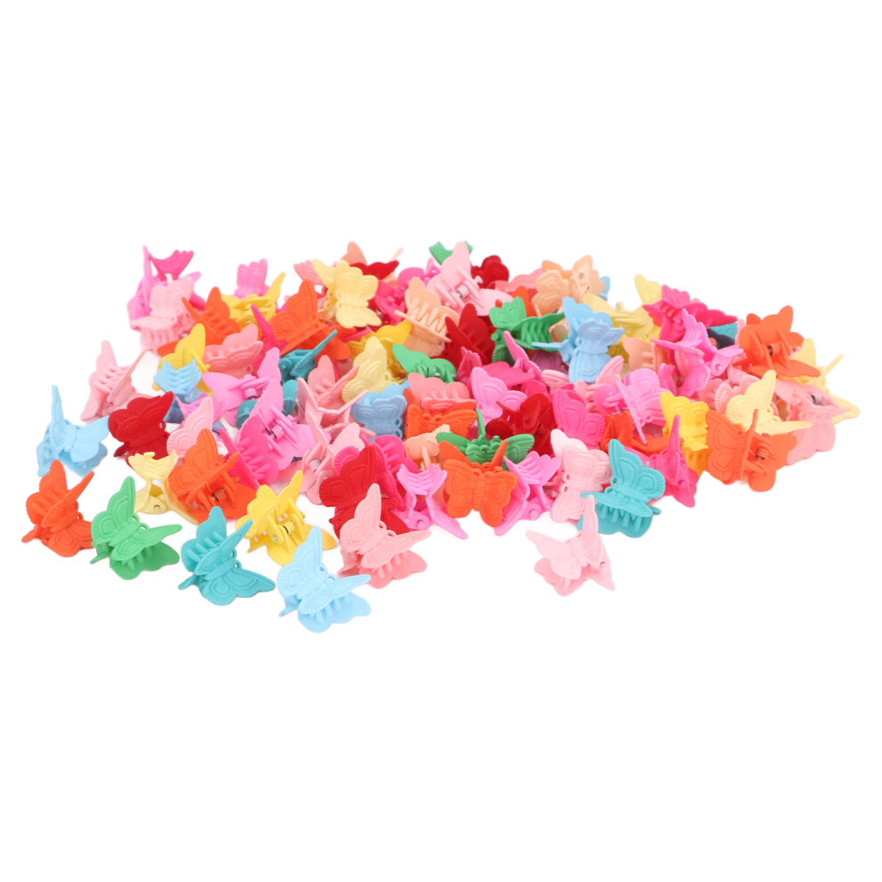 100 Mini Butterfly Hair Clips for Girls