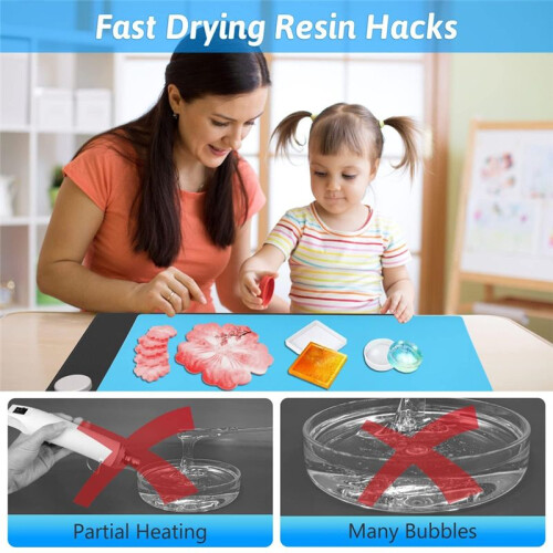 Large Resin Heating Pad with Lid and Timer, 4-Hour Auto Shut-Off Fast Curing Machine for DIY Resin Projects US Plug 1