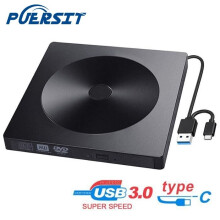 Ultraflacher, tragbarer externer USB 3.0 Typ-C-DVD-/CD-Brenner/-Leser – externes Laufwerk, DVD-ROM, CD, USB-CD-Player