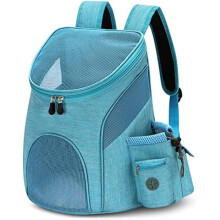 Kleine Haustiertragetasche für Hunde, Wandern und Reisen, 36 x 31 x 45 cm, faltbarer tragbarer Rucksack für Haustiere bis 6 kg, Blau