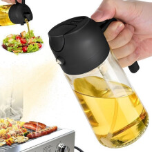 Air Fryer Oil Spray 2 in 1, 450ML Kitchen Oil Spray for Grilling, Air Fryer Accessories Olive Oil Spray