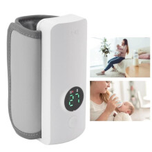USB-Babyflaschenwärmer, Thermotasche, isolierter Milchwärmer, tragbar, kabellos, 6000-mAh-Akku, 6 Temperatureinstellungen, Digitalanzeige