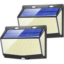 Pack 468 LEDs 2000 Lumen Solar-Außenwandleuchte mit Bewegungsmelder, IP65 wasserdichte Sicherheitslampe