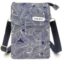 Umhängetasche - Damen - Kleine Canvas-Tasche - Blau - Multifunktional - Vintage