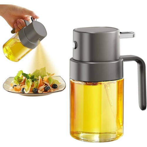 Speiseölsprüher, 200 ml (6,8 OZ), für Luftfritteuse, Kochen, Grillen, Camping im Freien (grau)