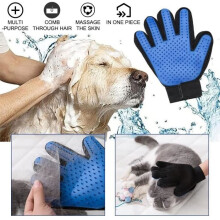 1PC kattenhaarhandschoen, hondenmassagehandschoen voor huisdieren, honden en katten voor lang en kort haar - rechterhand, blauw