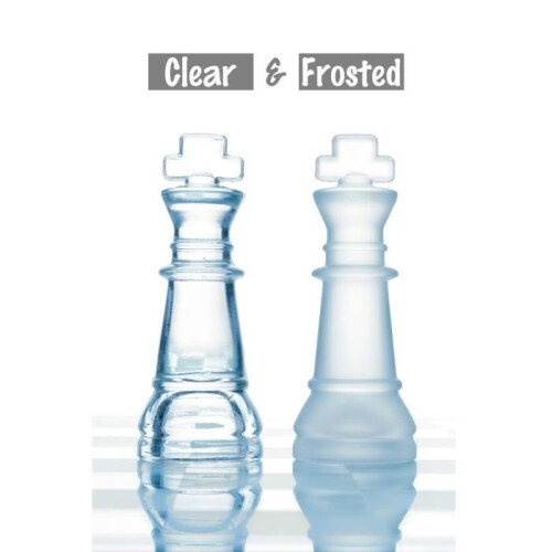 Glazen schaakspel, 32 stuks, 25 cm 2
