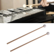 White Rubber-Head Marimba Keyboard Mallets, Wood