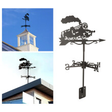 Garden Iron Weathervane Roof Wind Vane Black 528g
