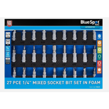 Bluespot 27pc Torx Spline Slot Phillips Hex Bit Star Socket Set 1/4"  01610